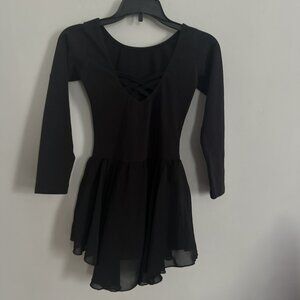 Long Sleeve Girls Dance Leotard with attached skirt Girls M